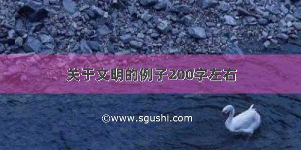 关于文明的例子200字左右