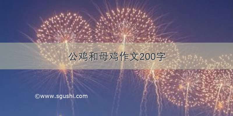 公鸡和母鸡作文200字