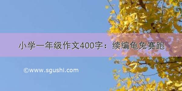 小学一年级作文400字：续编龟兔赛跑