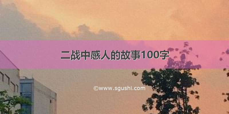 二战中感人的故事100字