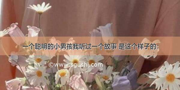 一个聪明的小男孩我听过一个故事 是这个样子的：