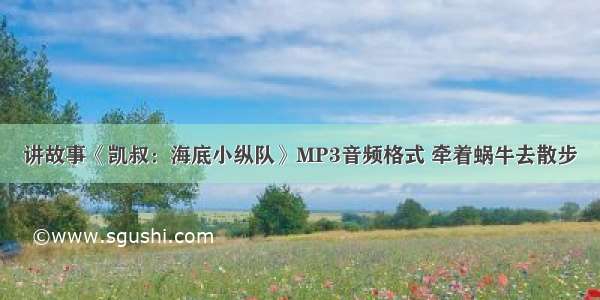 讲故事《凯叔：海底小纵队》MP3音频格式 牵着蜗牛去散步