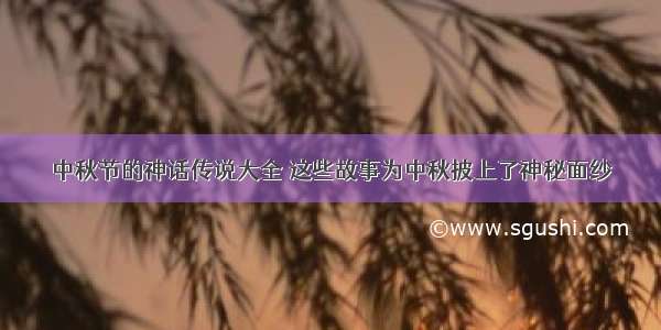 中秋节的神话传说大全 这些故事为中秋披上了神秘面纱