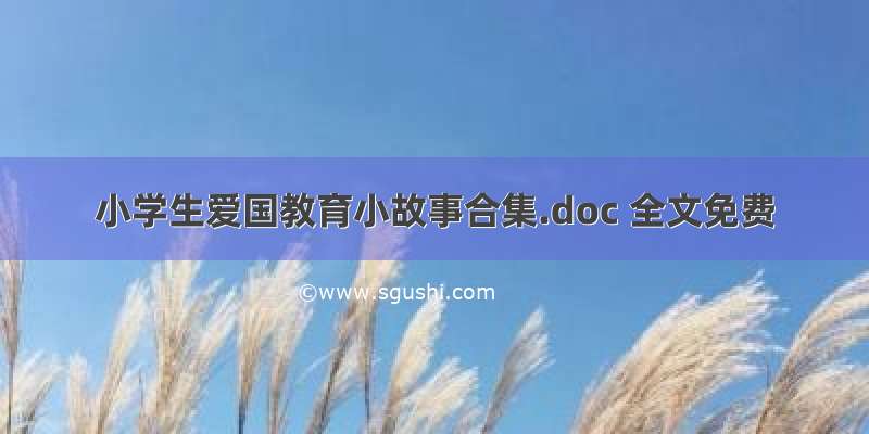 小学生爱国教育小故事合集.doc 全文免费