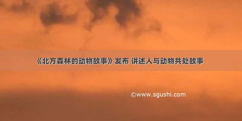 《北方森林的动物故事》发布 讲述人与动物共处故事