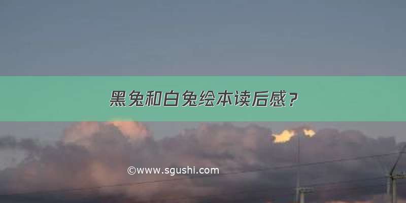 黑兔和白兔绘本读后感？