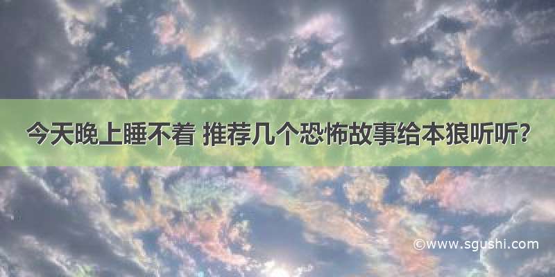 今天晚上睡不着 推荐几个恐怖故事给本狼听听？