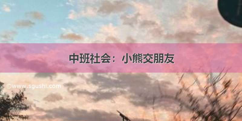 中班社会：小熊交朋友