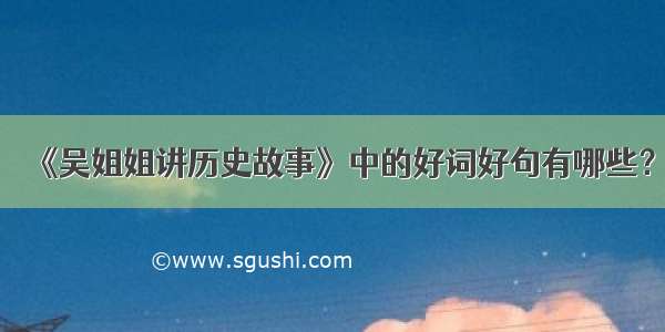 《吴姐姐讲历史故事》中的好词好句有哪些？