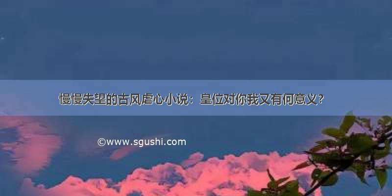 慢慢失望的古风虐心小说：皇位对你我又有何意义？