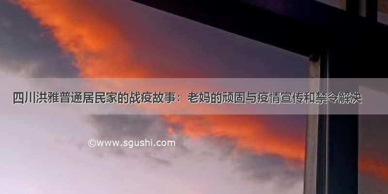 四川洪雅普通居民家的战疫故事：老妈的顽固与疫情宣传和禁令解决